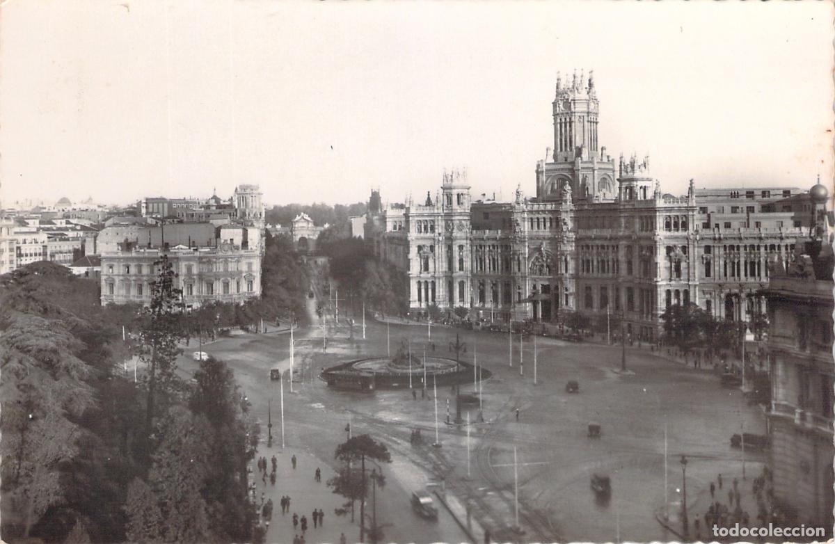 Postales: Postal de Madrid, Palacio de Comunicaciones y Plaza de Cibeles