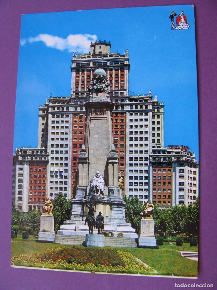 Postkarten: POSTAL DE MADRID. MONUMENTO A CERVANTES EN LA PLAZA ESPA&Ntilde;A. BEASCOA 158.