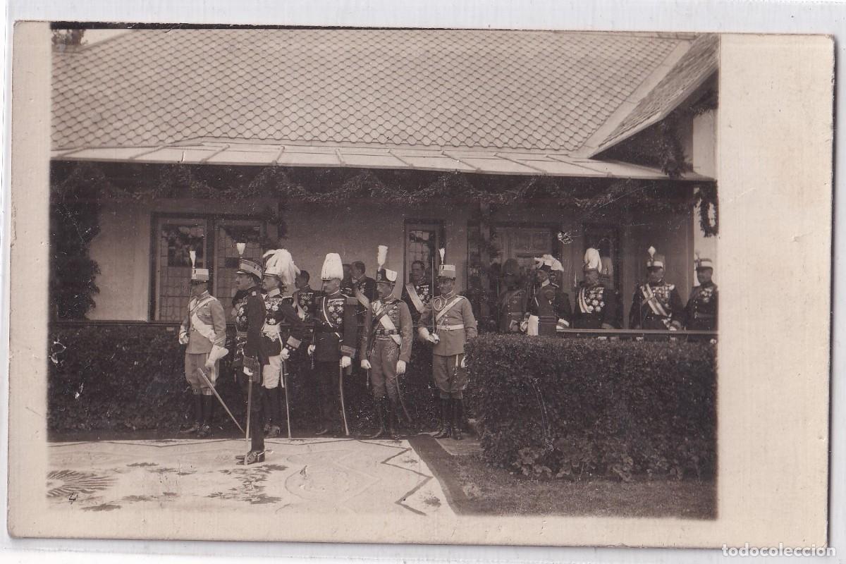 Postales: Postal fotogr&aacute;fica Alfonso XIII militares de alta graduaci&oacute;n. Sin circular