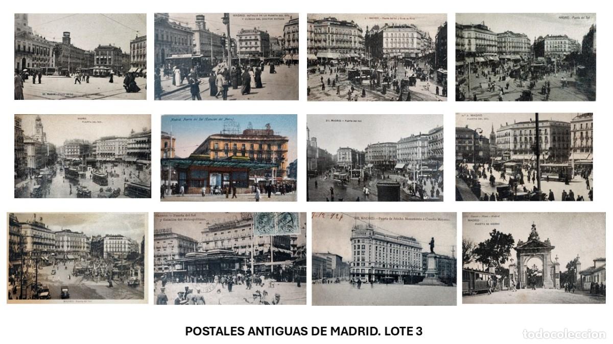 Postales: Lote de 12 postales antiguas de Madrid &ndash; Puerta del Sol, de Atocha y de Hierro &ndash; Principios siglo XX