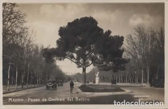 Cartes Postales: MADRID ESCRITA PASEO COCHES RETIRO