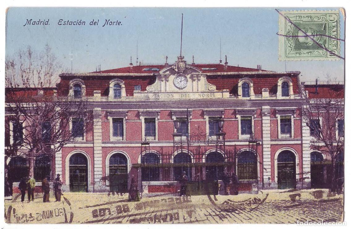 Postales: Madrid: Estaci&oacute;n del Norte. E.R. Madrid. Circulada (A&ntilde;os 20)
