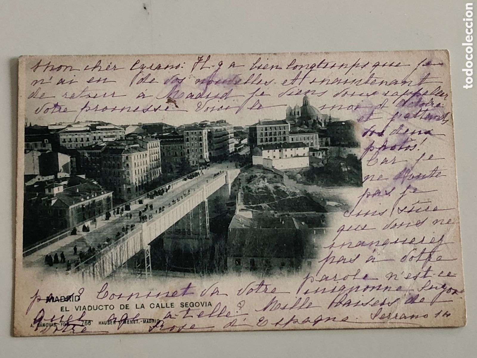 Postales: Tarjeta postal Madrid Hauser y Menet 766 El viaducto de Segovia A C&aacute;novas Fot