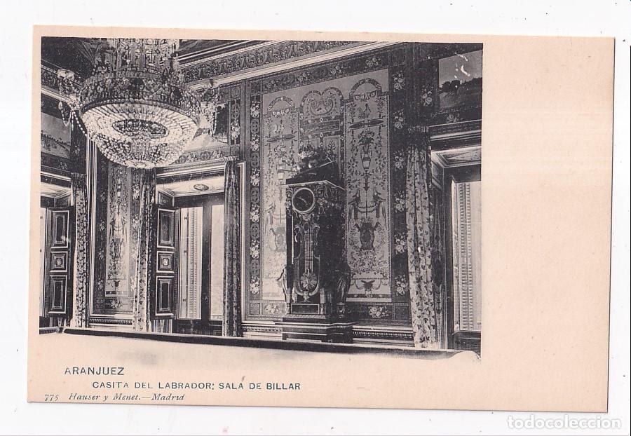 Postales: POSTAL. ARANJUEZ. CASITA DEL LABRADOR. SALA DE BILLAR. HAUSER Y MENET