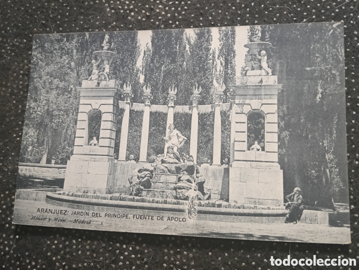 Postales: ANTIGUA POSTAL ARANJUEZ JARDIN DEL PRINCIPE FUENTE DE APOLO HAUSER Y MENET