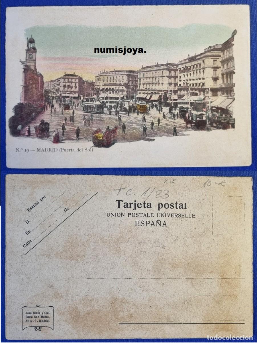 Postales: Postal Madrid Espa&ntilde;a a&ntilde;o 1900 PUERTA DEL SOL. Reverso sin dividir.