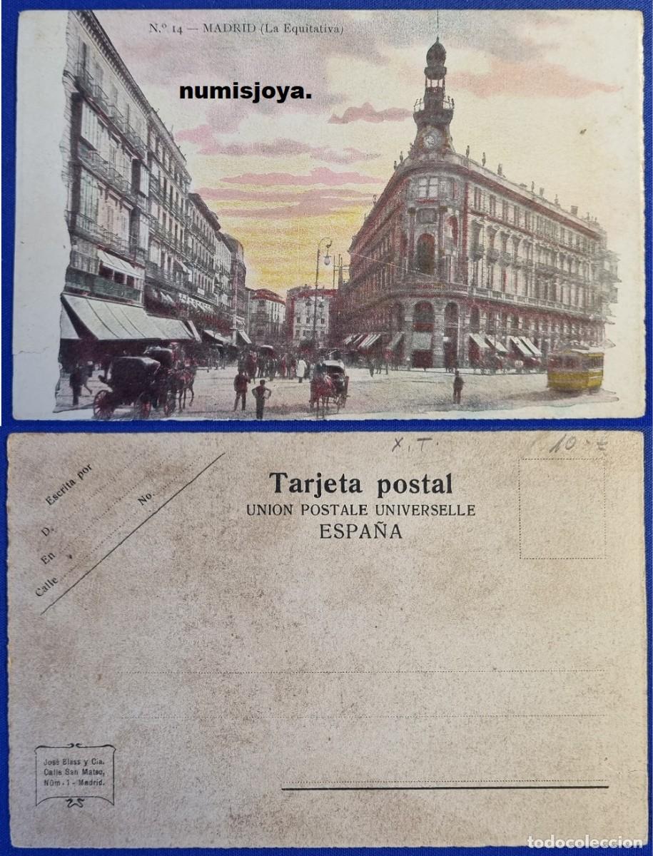 Postales: Postal Madrid Espa&ntilde;a a&ntilde;o 1900 LA EQUITATIVA. Reverso sin dividir.