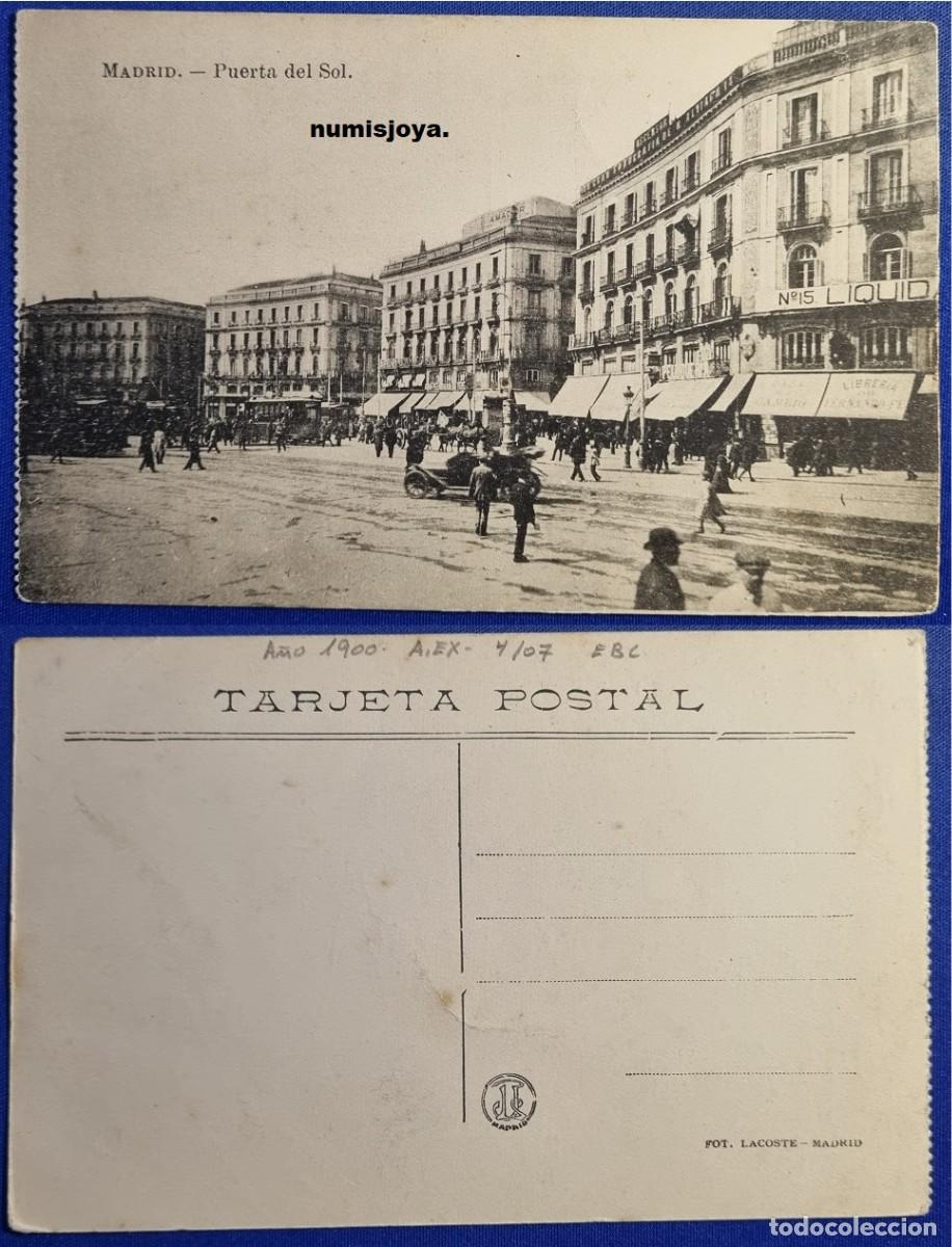 Postales: Postal de Madrid Espa&ntilde;a a&ntilde;o 1910 Puerta del Sol. Foto LACOSTE.