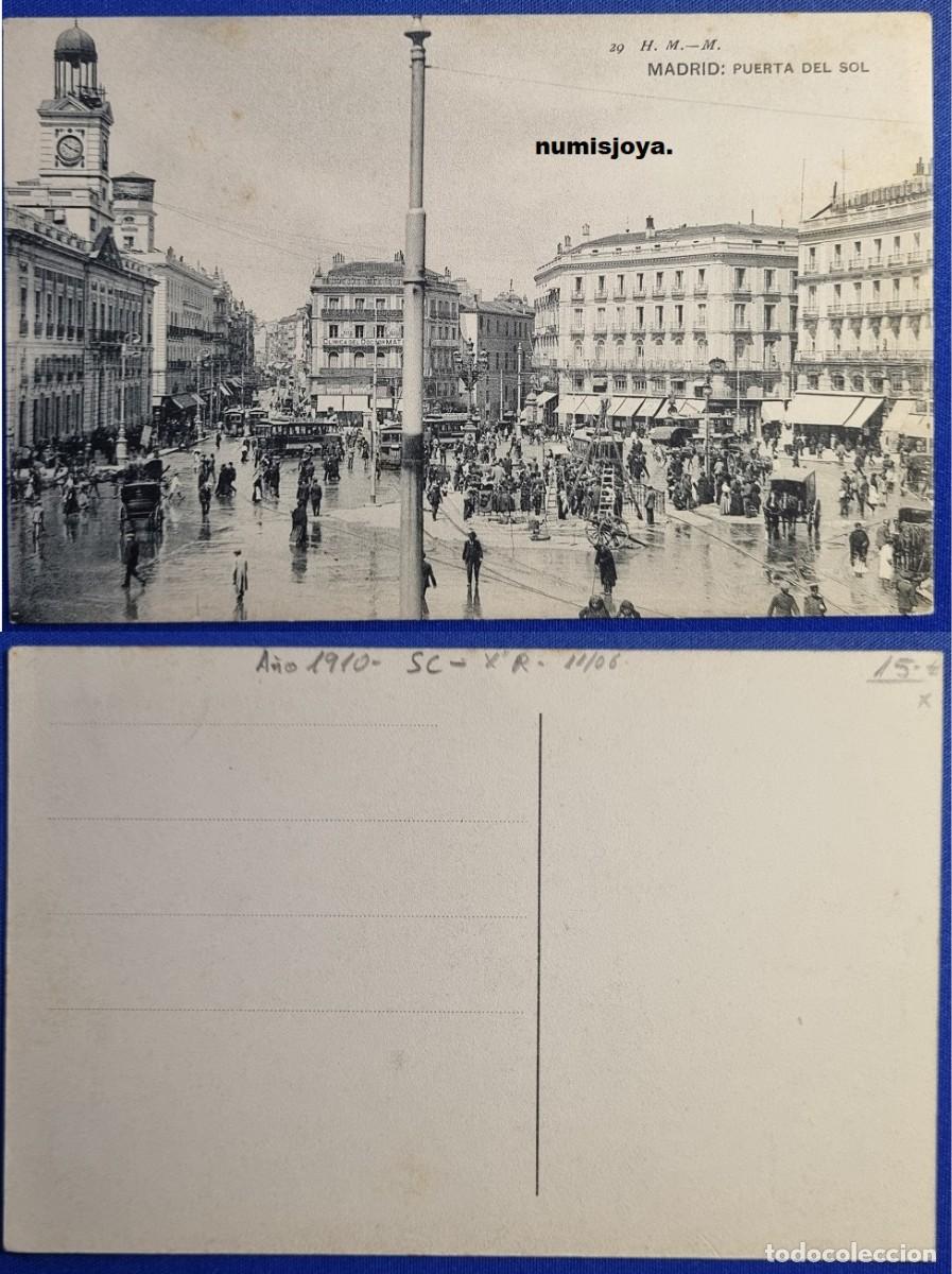 Postales: Postal de Madrid Espa&ntilde;a a&ntilde;o 1910 Puerta del Sol. Foto H. M. - M.