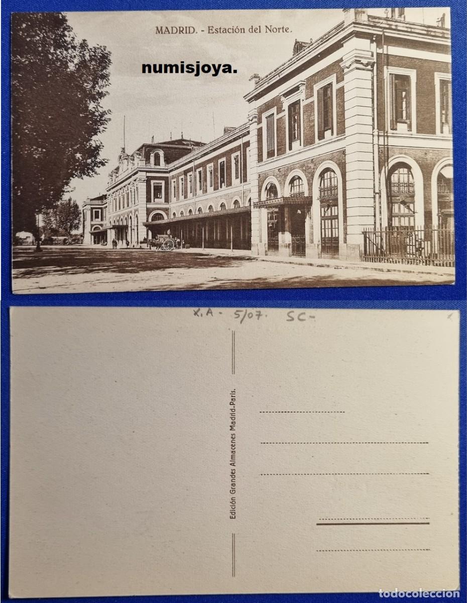 Postales: Postal Madrid Espa&ntilde;a a&ntilde;o 1910. Estaci&oacute;n del Norte.