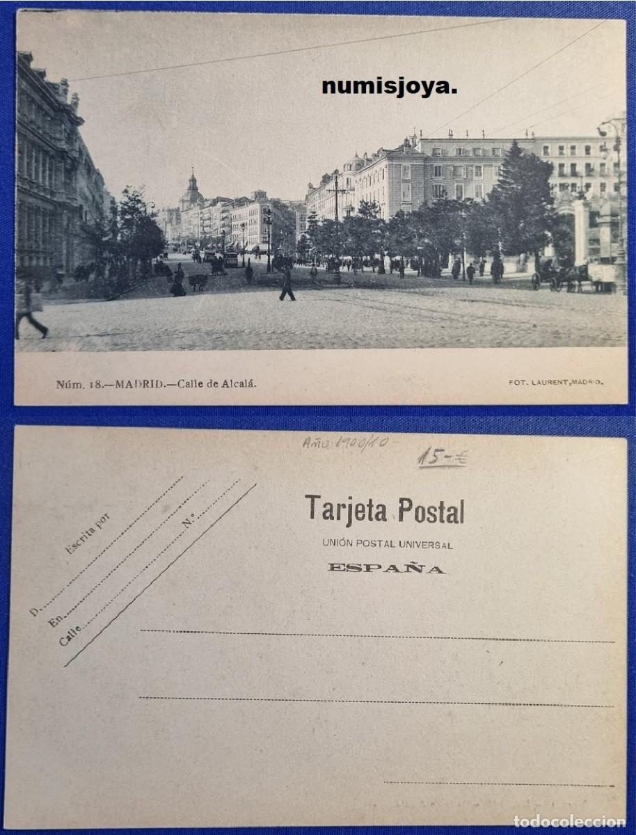 Postales: Postal Madrid Espa&ntilde;a a&ntilde;o 1900. Calle Alcal&aacute;. Foto LAURENT.