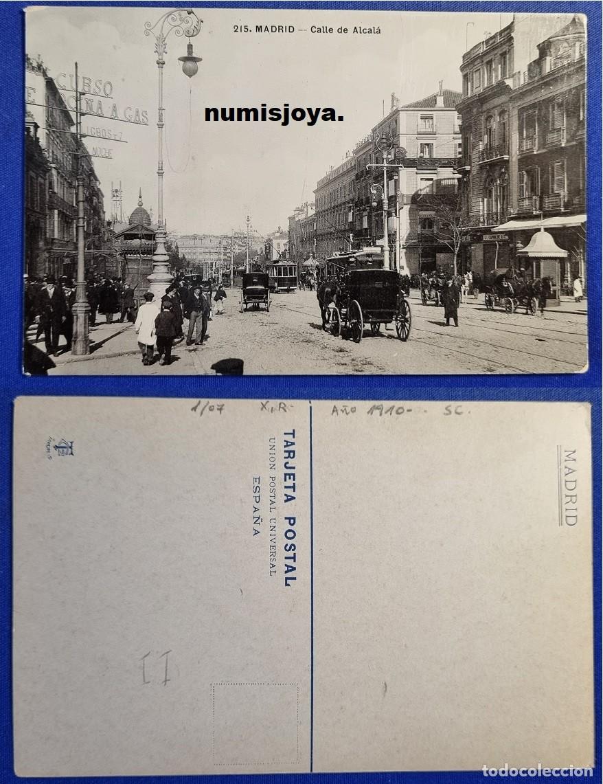 Postales: Postal Madrid Espa&ntilde;a a&ntilde;o 1900. Calle Alcal&aacute;. Foto T G. Madrid.
