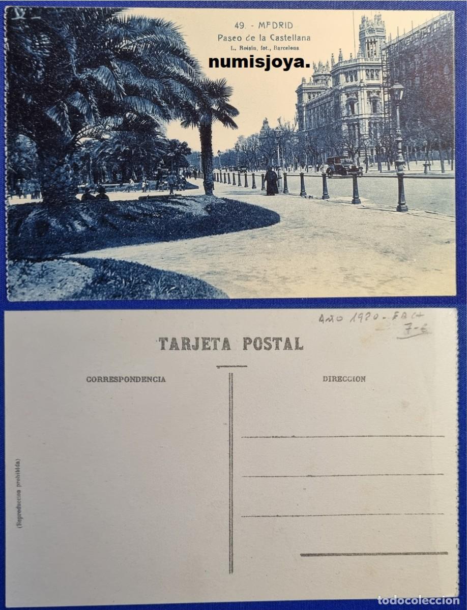 Postales: Postal Madrid Espa&ntilde;a a&ntilde;o 1910 Paseo de la Castellana. Ed. ROISIN.