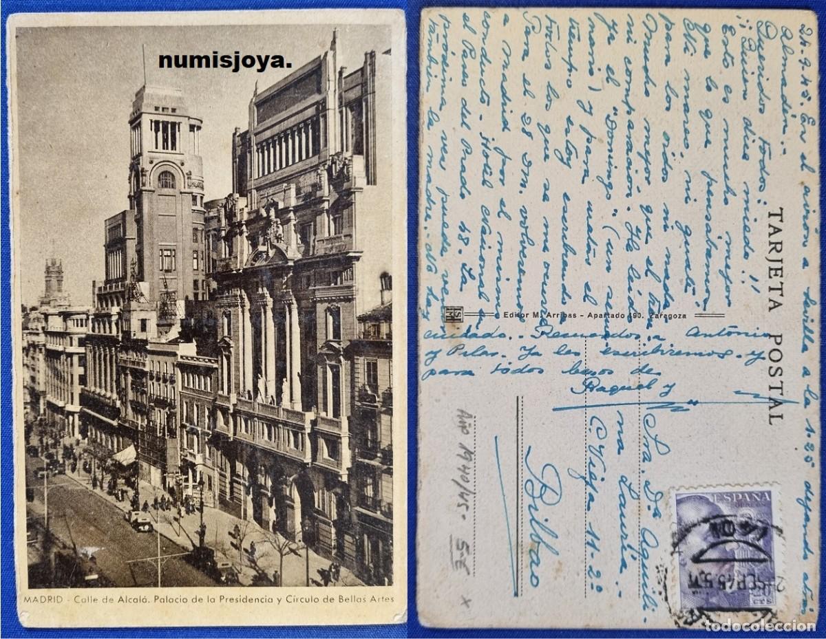 Postales: Postal Madrid Espa&ntilde;a a&ntilde;o 1930. Calle de Alcal&aacute; Palacio Presidencia y Bellas Artes.
