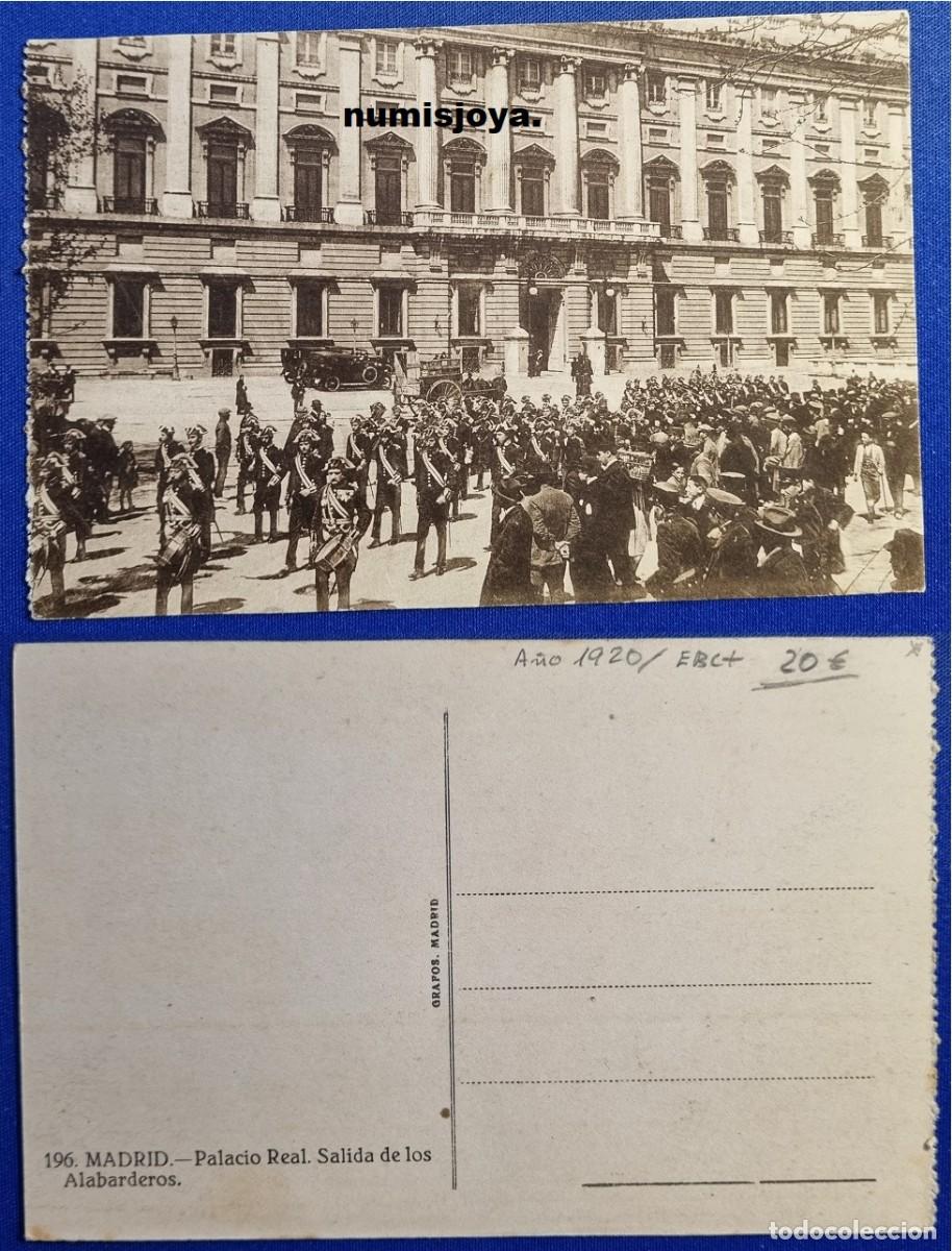 Postales: Postal Madrid Espa&ntilde;a a&ntilde;o 1910. Palacio Real Salida de los Alabarderos. Ed. GRAFOS.