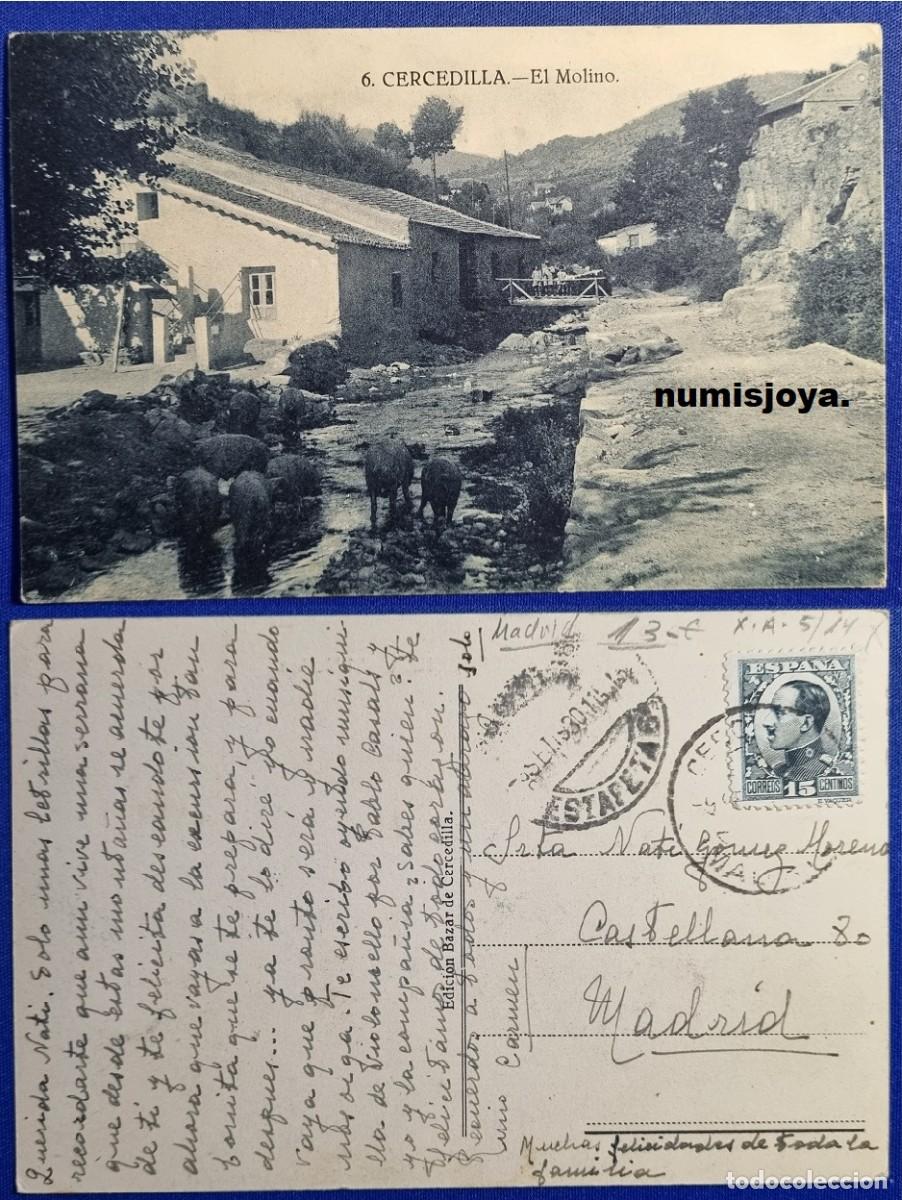 Postales: Postal CERCEDILLA Madrid Espa&ntilde;a 1910. EL MOLINO. Ed. Bazar Cercedilla. Escrita con sello.