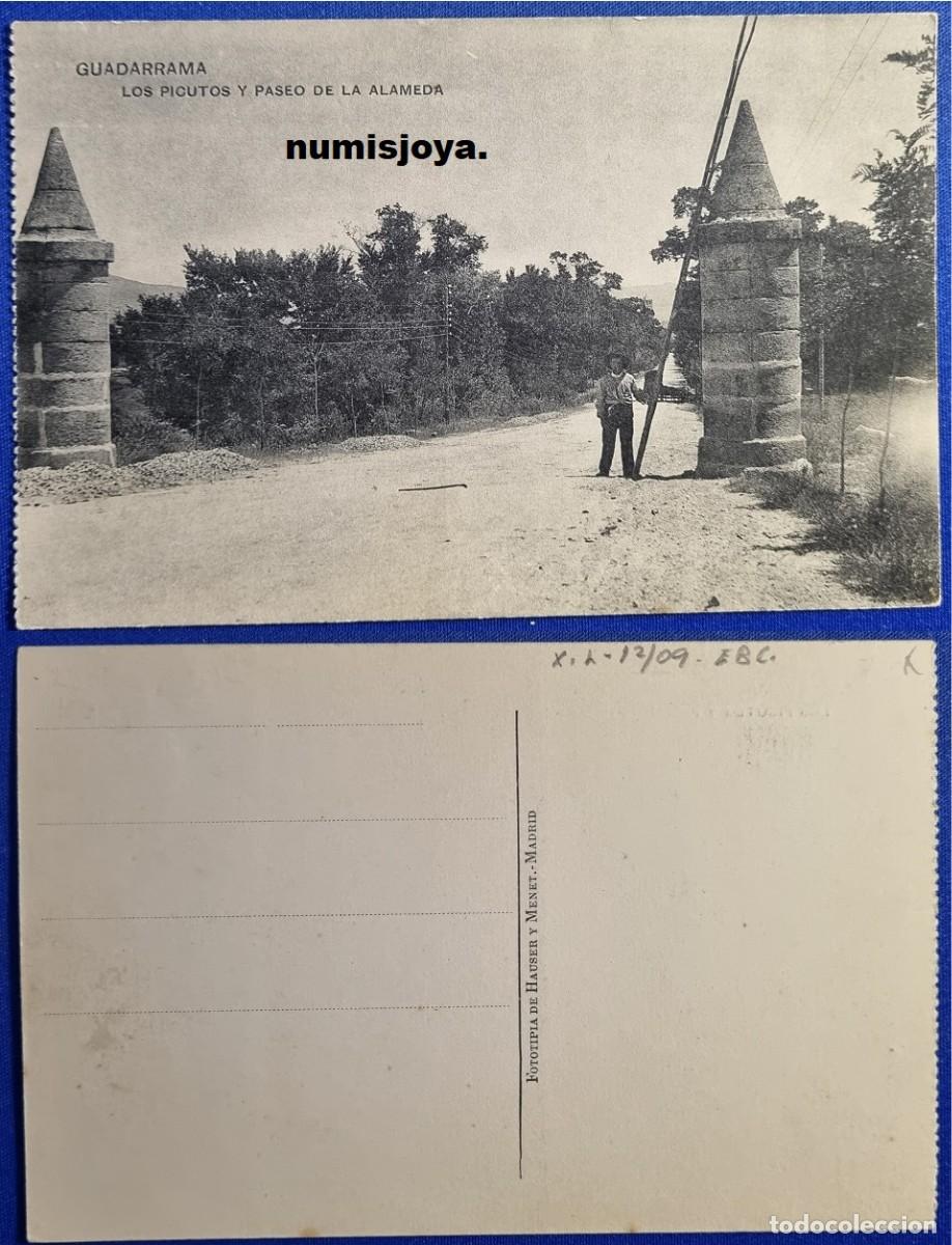 Postales: Postal Sierra de Guadarrama Madrid Espa&ntilde;a 1910. El Ventorrillo y los Siete Picos desde la carretera.