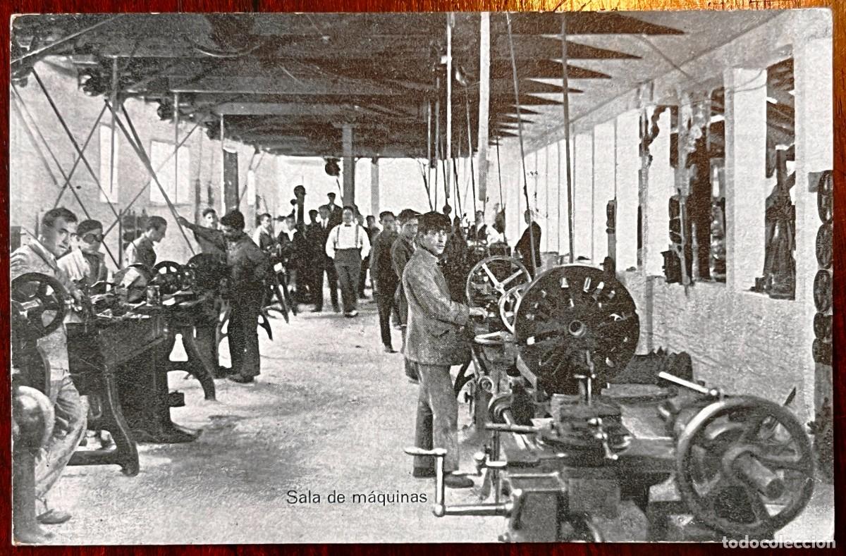 Postales: RARA POSTAL LA HISPANO BELGA, SALA DE M&Aacute;QUINAS, TALLER AUTOM&Oacute;VILES MADRID, HACIA 1910 1920