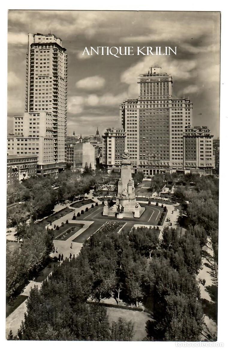 Postales: MADRID N&ordm; 200 PLA DE ESPA&Ntilde;A , TORRE MADRID Y EDIFICIO ESPA&Ntilde;A / POSTAL MADRID / FRANQUEADA