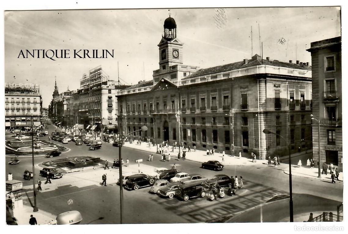 Postales: MADRID N&ordm; 1 PUERTA DEL SOL / EDICION HAE / SIN FRANQUEAR PERO ESCREITA AL DORSO