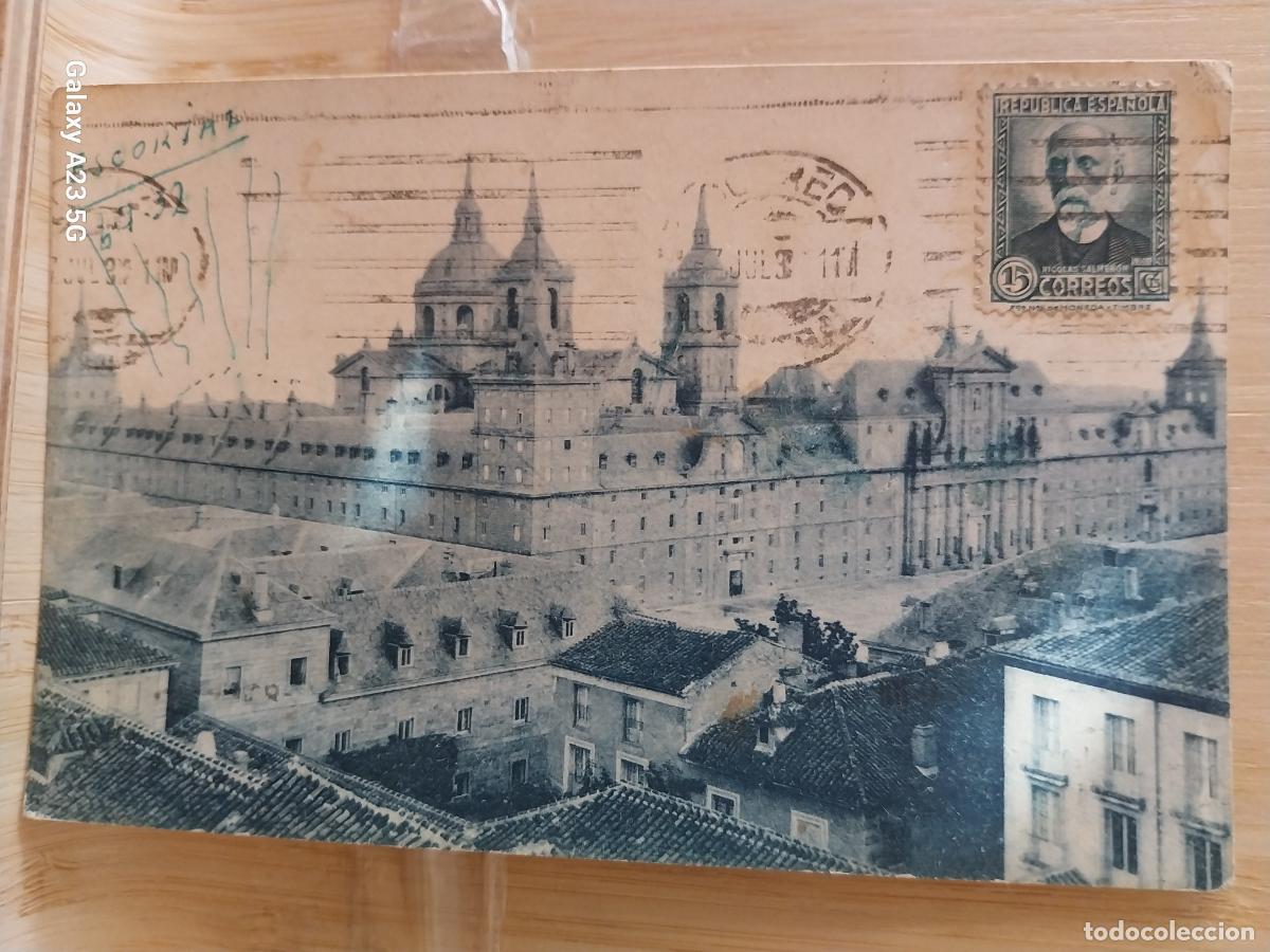 Postales: SAN LORENZO ESCORIAL A&Ntilde;O 1932 ED FOTOTIPIA THOMAS 11615 CIRCULADA SELLO SALMERON 158 CTS