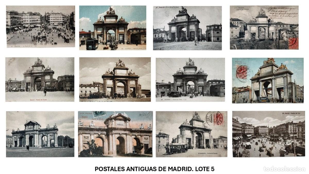 Postales: Lote de 12 postales antiguas de Madrid &ndash; Puerta de Toledo, Puerta de Alcal&aacute; y Puerta del Sol