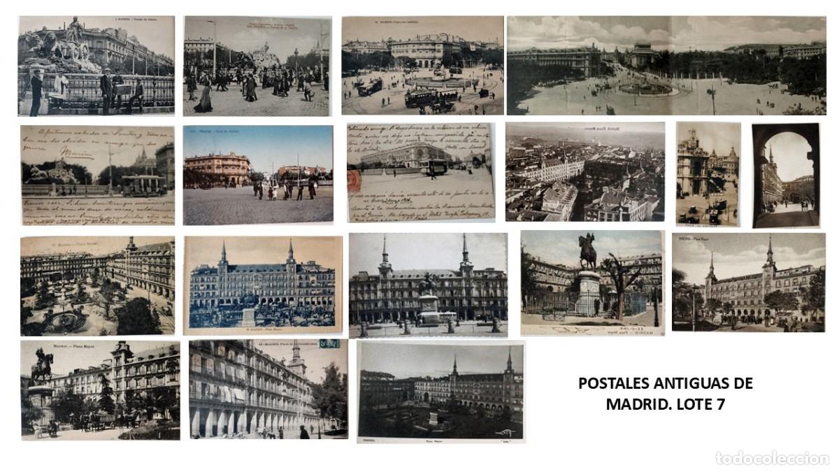 Postales: Lote de 18 postales antiguas de Madrid &ndash; Fuente de Cibeles y Plaza Mayor