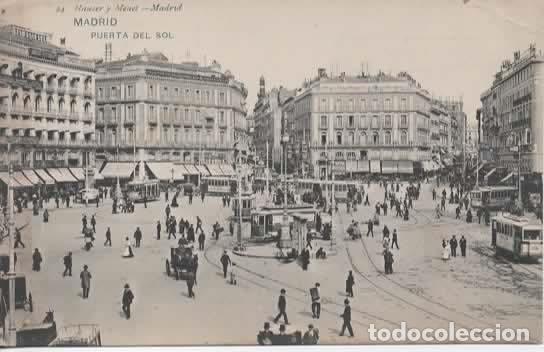 Postales: MADRID DORSO SIN DIVIDIR PUERTA DEL SOL TRANVIA TRAM