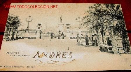Postkarten: ANTIGUA POSTAL DE ALICANTE - PASEO DE GADEA . BAZAR PASCUAL LOPEZ - UNION POSTAL UNIVERSAL