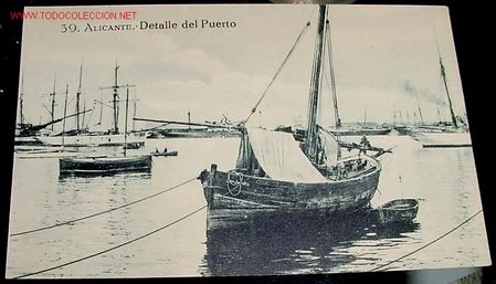 Postais: ANTIGUA POSTAL DE ALICANTE - DETALLE DEL PUERTO  - PAPELERIA MARIMON