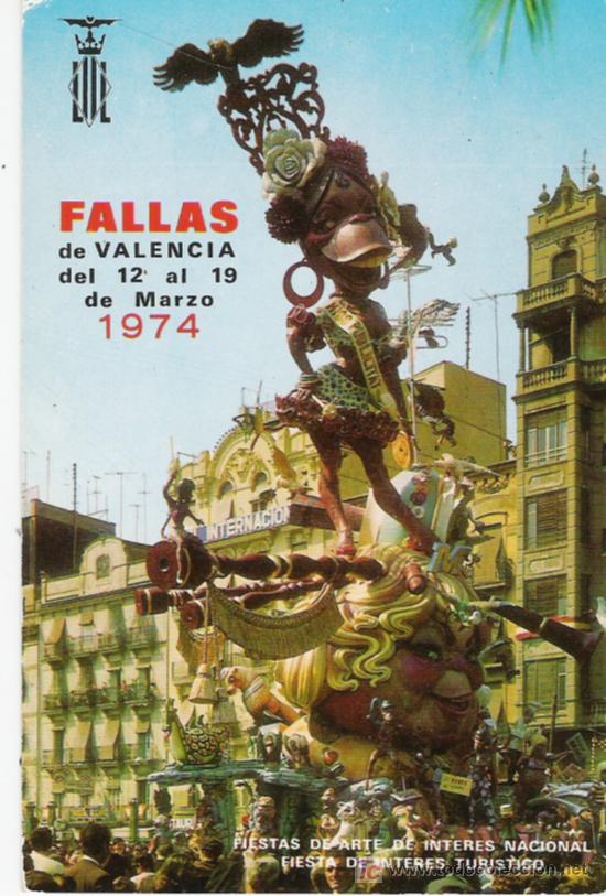 Postales: VALENCIA BONITA POSTAL DE LAS FALLAS - Foto 1