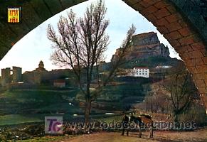 Postales: TARJETA POSTAL. CASTELLON. N&ordm; 1. MORELIA. ARCO ACUEDUCTO. MURALLAS Y CASTILLO. SELLO FRANCO 70 CTS