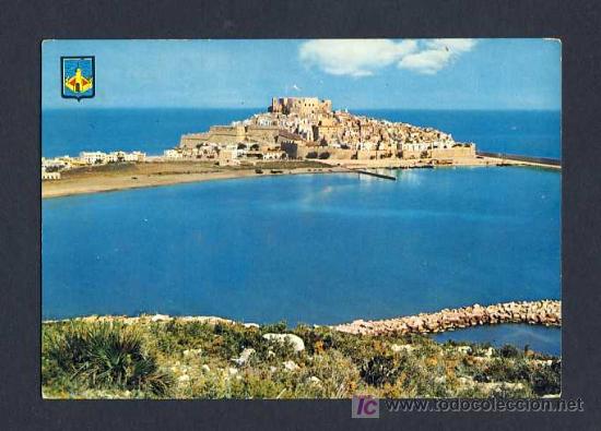 Cartes Postales: Postal de PENISCOLA (Penyiscola, Castell&oacute;): Vista general i port (Ed.Comas Aldea num.1)