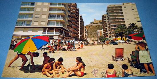 Postcards: ANTIGUA Y PRECIOSA POSTAL DE CULLERA PLAYA Y AVENIDA PERIS MENCHETA - CIRCULADA - A&Ntilde;O 1973 - GARCIA