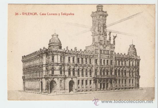 Postales: Valencia - Casa Correos y Tel&eacute;grafos