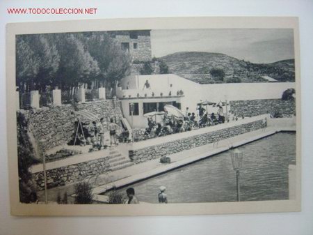 Postais: BEJIS (CASTELLON) - FOTO PEREZ APARISI - HUECOGRABADO FOURNIER - BAR Y PISCINA HOTEL LOS CLOTICOS