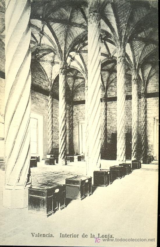 Postkarten: TARJETA POSTAL DE VALENCIA.INTERIOR DE LA LONJA