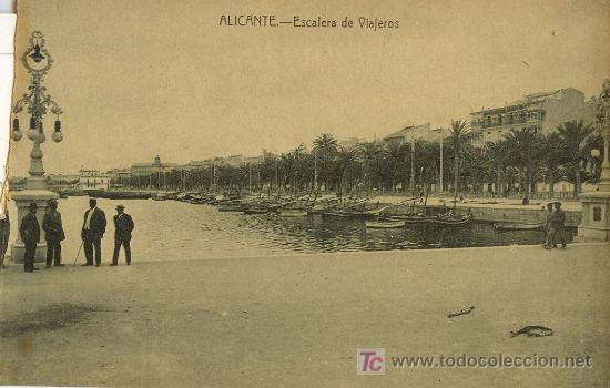 Postkarten: TARJETA POSTAL DE ALICANTE. ESCALERA DE VIAJEROS. FOTOTIPIA CASTA&Ntilde;EIRA Y LEVENFELD