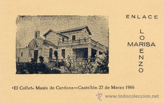 Postales: CASTELLON-MASIA EL COLLET,INVITACION