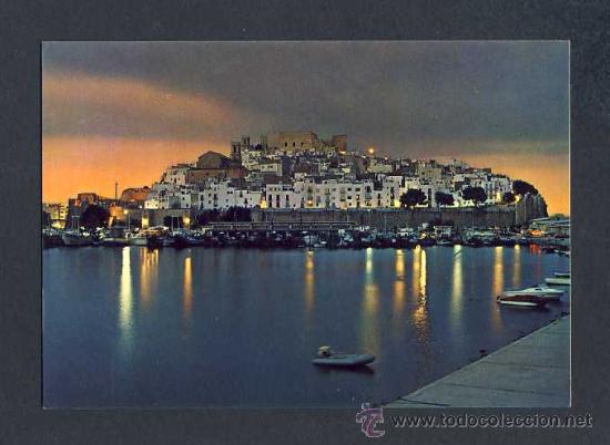 Postcards: Postal de PENISCOLA (Penyiscola, Castell&oacute;): Vista parcial nocturna (Ed.Arribas num.45)