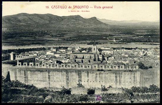 Postales: CASTILLO DE SAGUNTO (Valencia) : L. Roisin N&ordm;16 - Vista General.