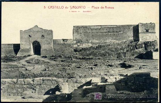 Postales: CASTILLO DE SAGUNTO (Valencia) : L. Roisin N&ordm;5 - Plaza de Armas.