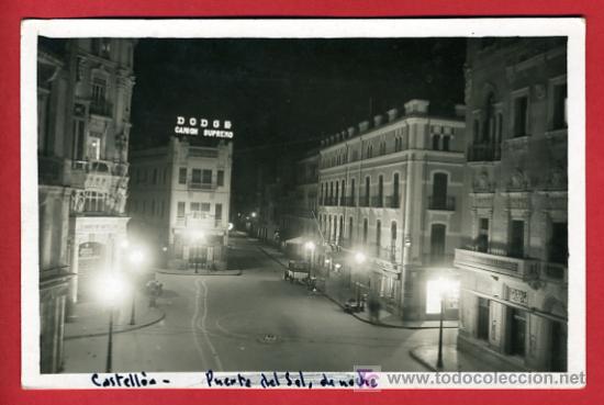 Postcards: CASTELLON, PUENTE DEL SOL, DE NOCHE, FOTOGRAFICA,              P39802