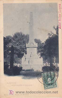Postais: ALICANTE. MONUMENTO A QUIJANO