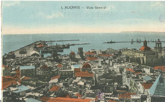 Postais: ALICANTE. VISTA GENERAL. HACIA 1920.