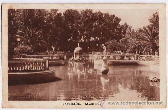 Postales: castellon de la plana - el estanque - color sepia - sin editor - a&ntilde;os 40 - escrita