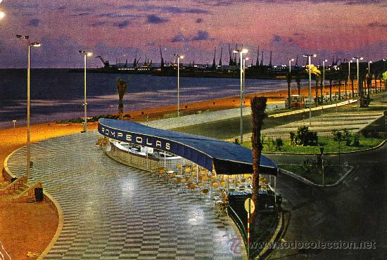 Postkarten: POSTAL ALICANTE PLAYA DEL POSTIGUET DE NOCHE