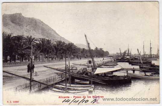 Postcards: Alicante. P.Z. n&ordm; 10067. Paseo de los M&aacute;rtires.   Reverso sin dividir. Circulada.