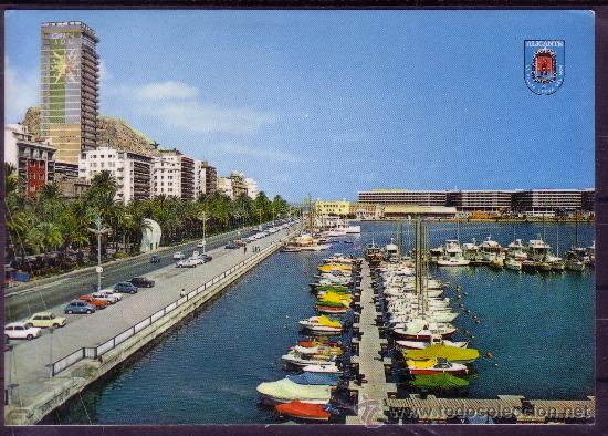 Postais: ALICANTE - PASEO CONDE DE VALLELLANO Y CLUB NAUTICO N&ordm; 158