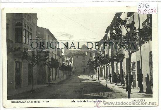 Postais: (PS-22677)POSTAL FOTOGRAFICA DE BENIDORM(ALICANTE)-ALAMEDA DE EMILIO ORTU&Ntilde;O